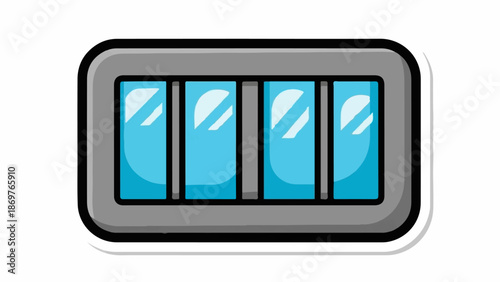Stylized representation of a battery indicator with four segments, digitally rendered