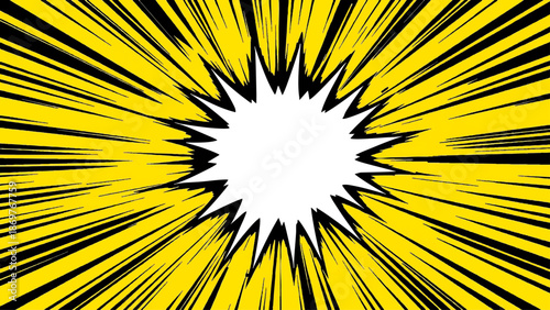 Abstract summer background features a bright yellow sun burst with orange rays and floral sunflower petal patterns for a beautiful nature illustration