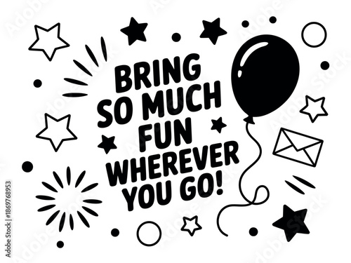 Fun Celebration Graphic with Balloon