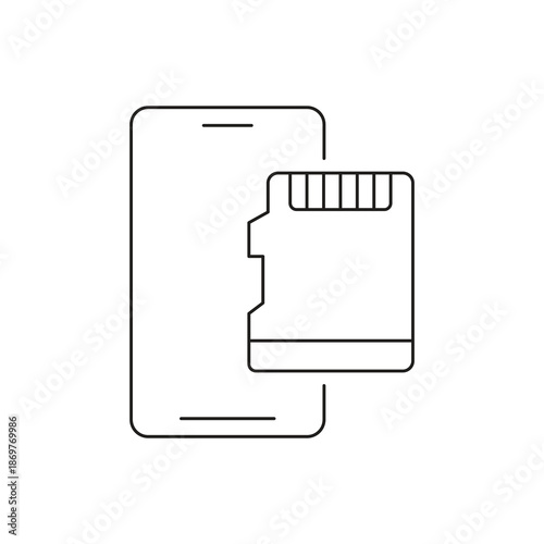 Smartphone Micro SD Memory Card Icon