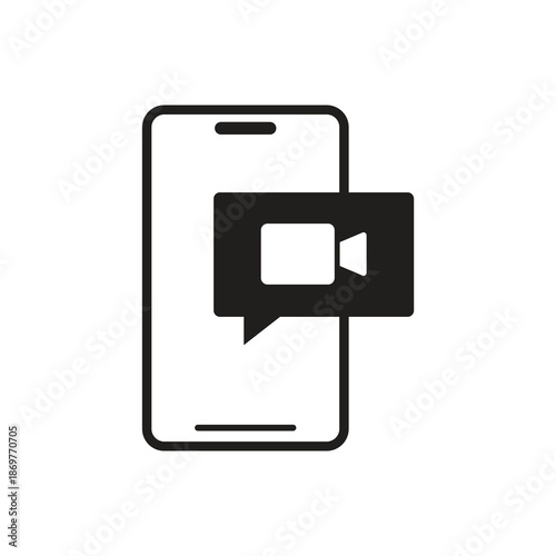 Smartphone Video Calling Chat Glyph Icon