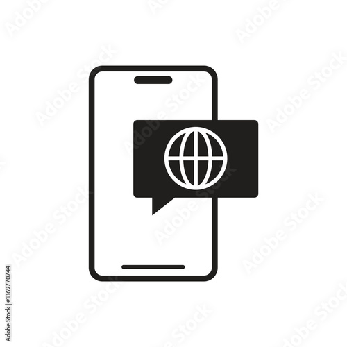 Smartphone Web Browser Global Glyph Icon