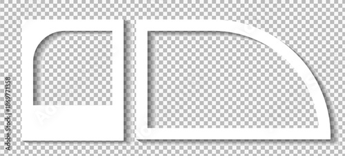 Realistic Polaroid Style Photo Frame Set with Empty Picture Templates and Soft Shadow Vector Illustration on Transparent Background