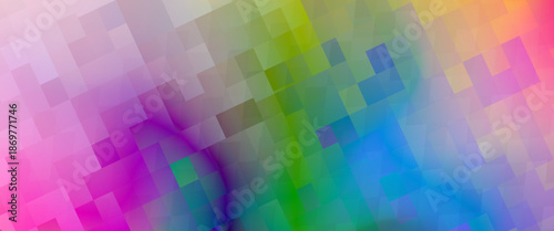 Dark Multicolor, Rainbow vector blurry rectangular background. Geometric background in square style with gradient. The pattern can be used for brand-new background.