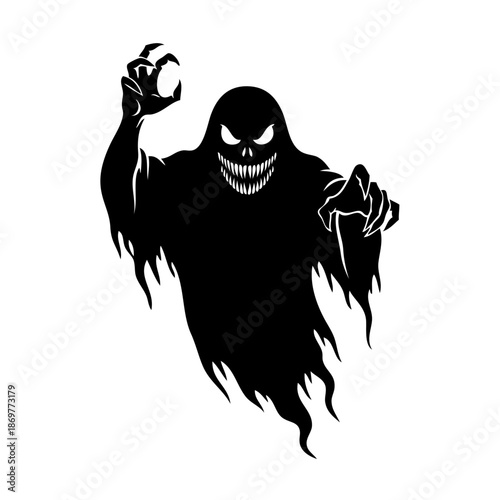 Ghostly figure holding orb