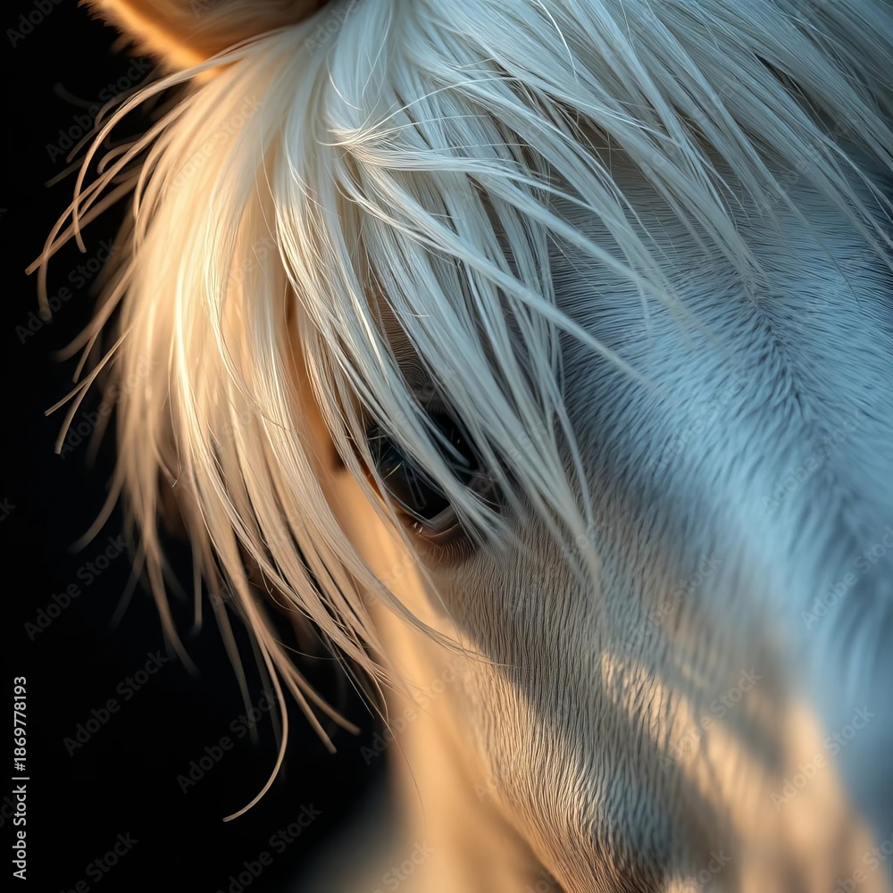 Naklejka premium Velvet ears twitch, catching starlight on impossibly delicate down, a miniature world of wonder in every strand of silvered mane, minimalist background, wildlife macro