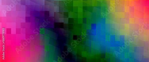 Dark Multicolor, Rainbow vector blurry rectangular background. Geometric background in square style with gradient. The pattern can be used for brand-new background.