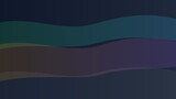 Minimal abstract composition with smooth wavy horizontal bands in green, blue, and purple tones on a dark background evoking calm motion and layered fluidity.