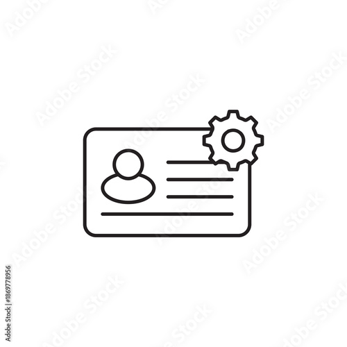 User account settings gear line icon