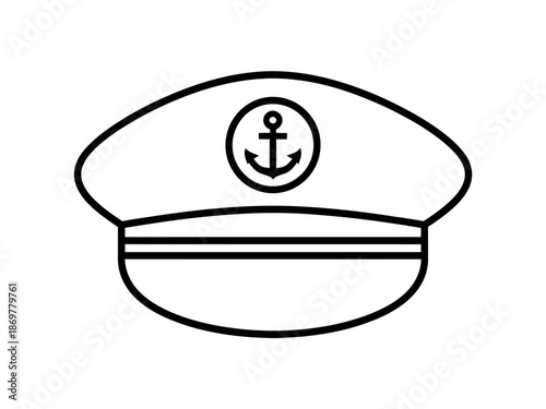 Navy Captain Anchor Hat Icon