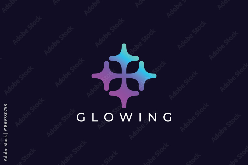 Obraz premium Glowing Logo Design for Modern Technology, Digital Innovation and Futuristic Brand Identity