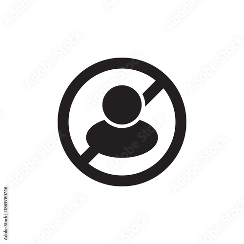 Blocked user profile sign solid icon