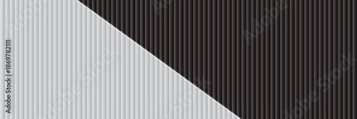Texture of ribbed background. Silver gradient background of striped lines. Ribbed gray background. Metallic ribbed horizontal background.