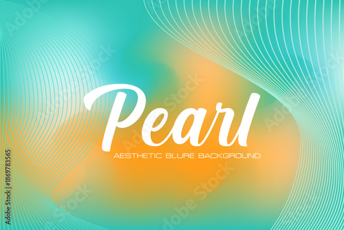 Abstract watercolor texture with orange, aquamarine blurred gradient background with copy space. Elegant backdrop.