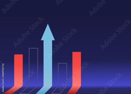 colorful upward arrows emerging from a dark background symbolizing financial and business growth.