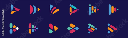 Modern Play Button Logo Collection for Video Platforms, Media Apps and Streaming Services