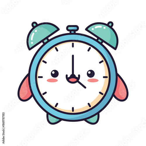 Adorable Cartoon Alarm Clock Illustration