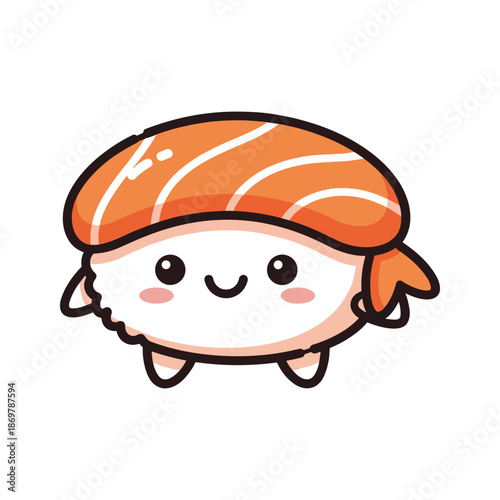 Cute Cartoon Sushi Character Illustration