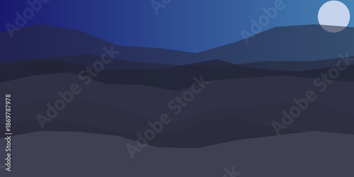 Serene nighttime desert landscape