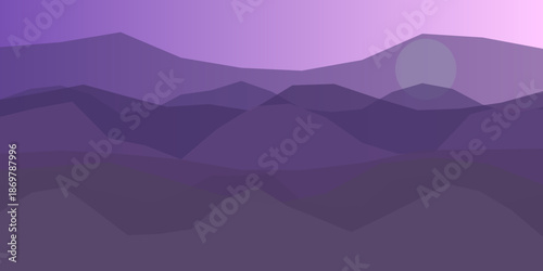 Purple mountain sunset