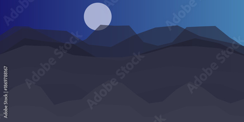 Serene night over mountain peaks