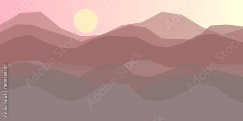 Sunset over mountain range
