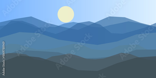 Serene mountain landscape at dusk