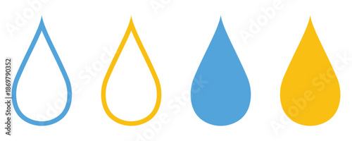 Water Droplet Icon Collection Vector Illustration