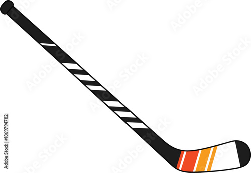 Field hockey stick illustration isolated on white background, sports equipment icon for field hockey training, match play, athletic design concepts