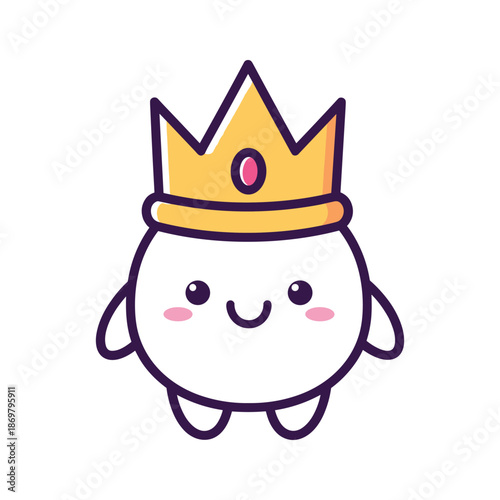 Royal Character Illustration with Crown