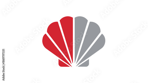 Shell logo with red and gray colors