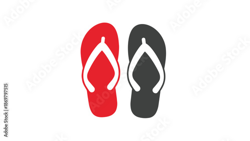 A pair of colorful flip flops on a for summer vacation