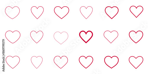 Minimalist pink heart grid pattern for February 14 Valentine, geometric composition with simple romantic stripes, basic love lineup element, parallel linear symmetry, regular red heart array design.