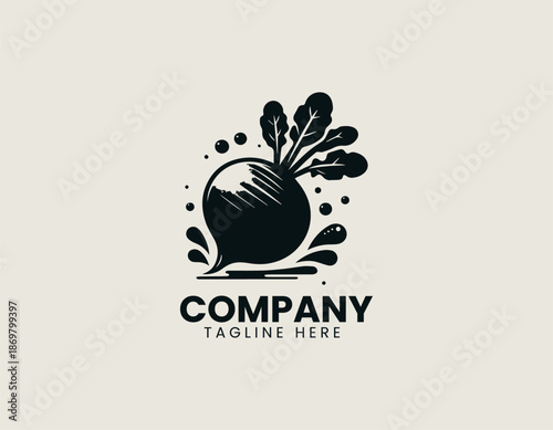 beetroot juice black vector logo illustration