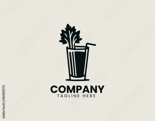 celery juice black vector logo illustrator