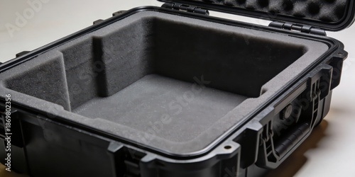 Durable black protective case with foam interior for safe storage