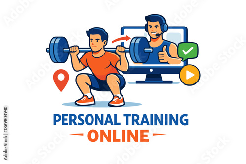 Male teen engaging in online personal training session with virtual coach