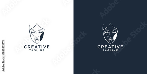 beauty hair logo premium vector 