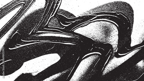 Abstract Monochrome Flowing Liquid Texture Creating Organic Shapes.