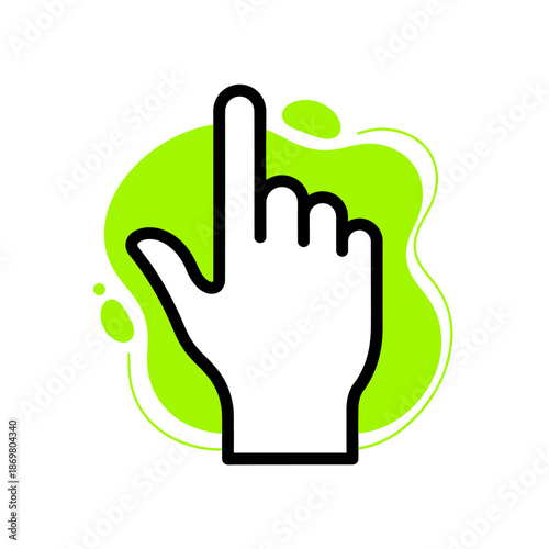 White Hand Icon with Index Finger Extended.