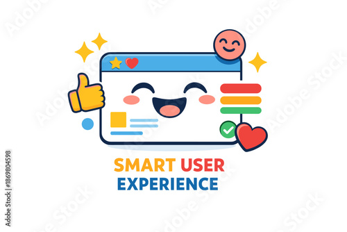 Colorful cartoon interface with emoji and icons for enhanced user experience