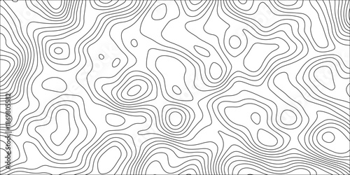 Abstract white contour wave lines topographic background, lines map seamless pattern, modern wallpaper texture and realistic design used for banner and posters, mountain relief geographic pattern.