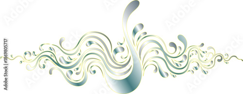 Abstract swirling lines in silver and gold