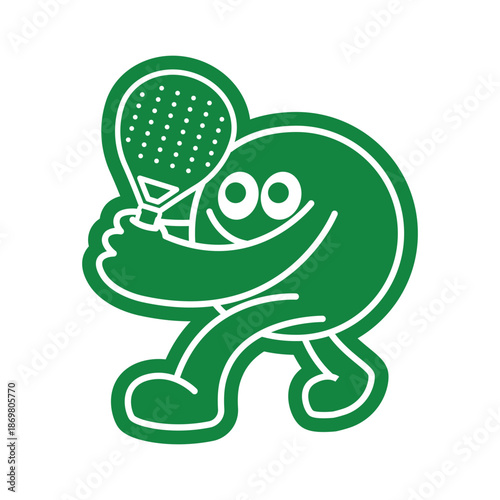 Cute Padel Tennis Character