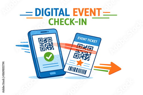 Digital event check-in: qr code ticket verification process