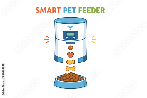 Smart pet feeder with automatic food dispenser for cats and dogs