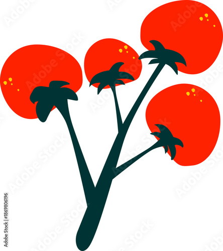 illustration of a tomato with branch