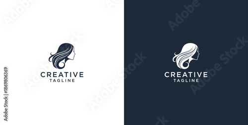 beauty hair logo premium vector 