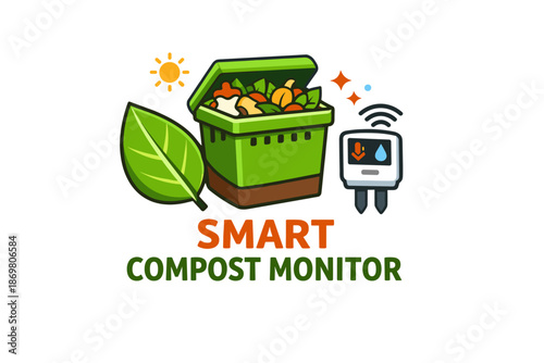Smart compost monitor with sensor for eco-friendly waste management