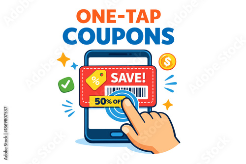 One-tap coupons on mobile for easy savings and discounts